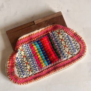 Red and Blue Accent Bags with Vibrant Design